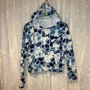 Old Navy tie-dye Cropped Hoodie, Full Zip, Size XS